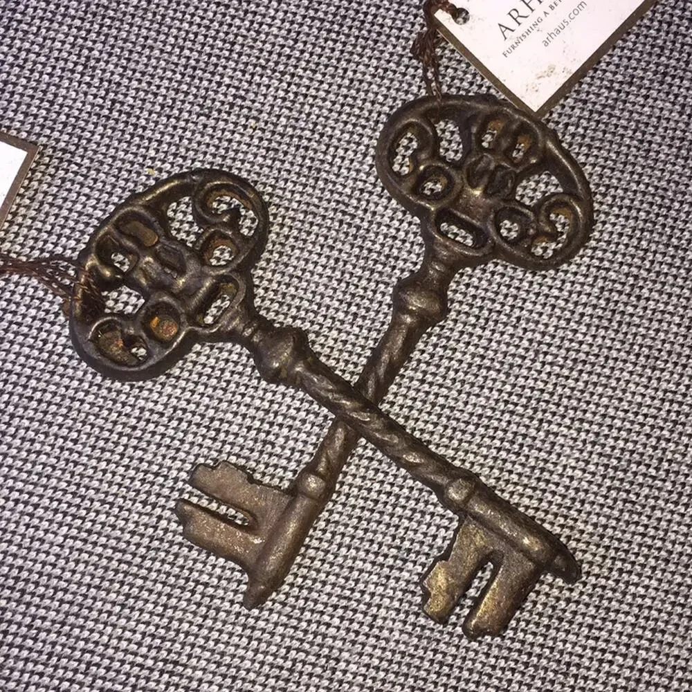 NWOT Arhaus Furniture Iron Brown Skeleton Key